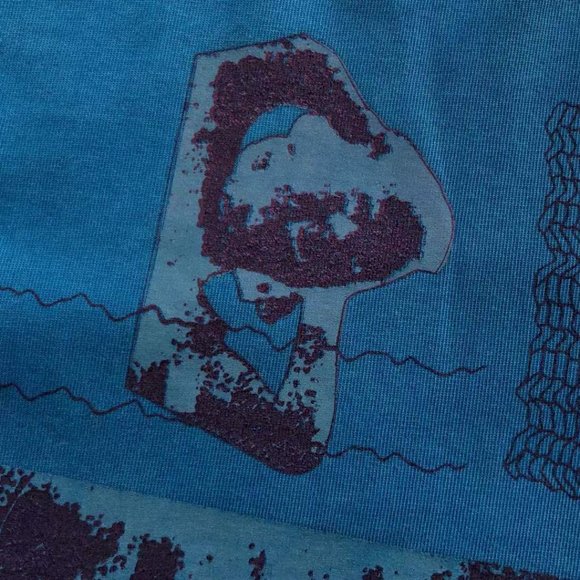 Cavermpt Blue Long Sleeve Hoodie Black Abstract Print - Picture 12 of 15